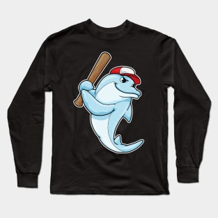 Dolphin at Baseball as Batsman Long Sleeve T-Shirt